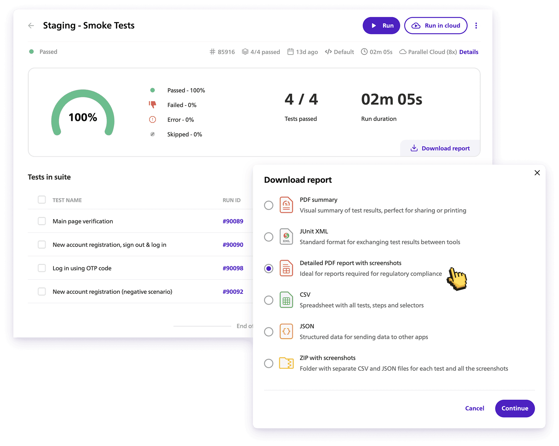 Advanced test reports